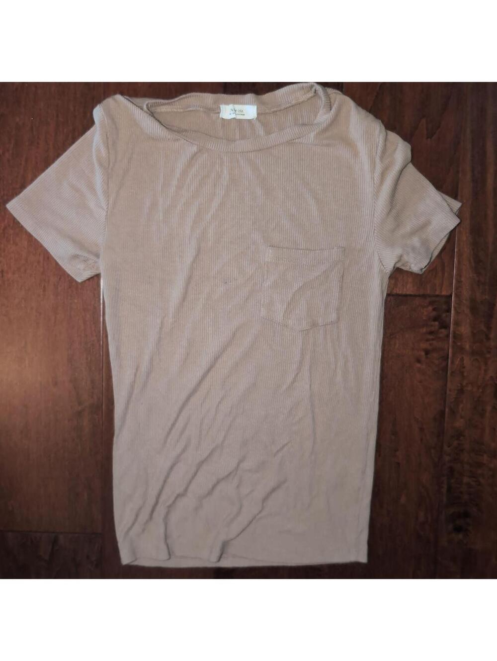 Active USA Women's Tan and Brown Shirt
